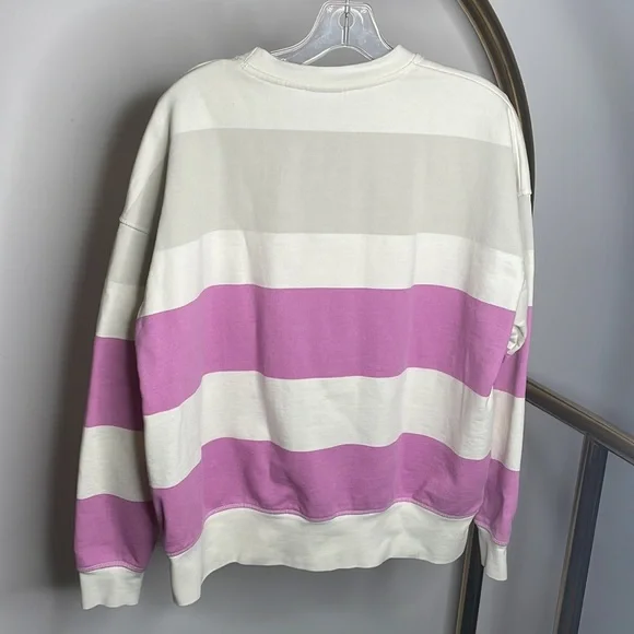 Zara | Striped Print Sweatshirt - Purple & White - Picture 10 of 12